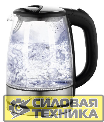 Чайник электрический SKG5210 1.7л 2200Вт черн./серебр. (корпус стекло) STARWIND 1152548