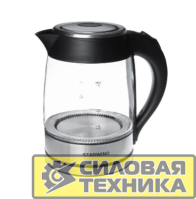 Чайник электрический SKG4710 1.8л 2200Вт серебр./черн. (корпус стекло) STARWIND 935480
