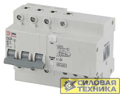 Выключатель автоматический дифференциального тока 3P+N 32А 30мА тип AC SIMPLE-mod-38 х-ка ЭРА Б0039296