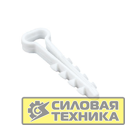 Дюбель-хомут d5х10мм для плоского кабеля бел. (уп.10шт) PROxima EKF plc-cd-5x10w-r