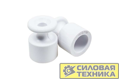 Изолятор для наружного монтажа пластик бел. (уп.100шт) Bironi B1-551-21