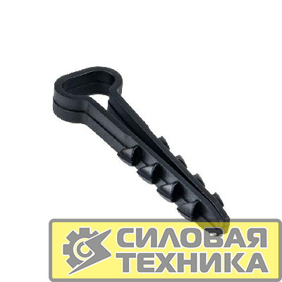 Дюбель-хомут d5х10мм для плоского кабеля черный (уп.100шт) PROxima EKF plc-cd1-5x10b