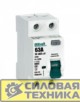 Выключатель дифференциального тока 2P 63А 30мА тип A 6кА УЗО-03 SchE 14265DEK