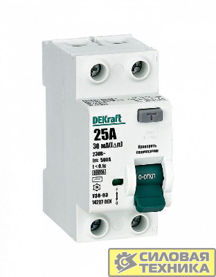 Выключатель дифференциального тока 2P 25А 30мА тип AC 6кА УЗО-03 SchE 14207DEK