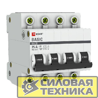 Выключатель нагрузки 4п 25А ВН-29 Basic EKF SL29-4-25-bas