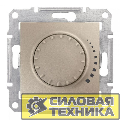 Механизм светорегулятора поворотно-нажимного СП Sedna 60-500Вт/В.А проходной индукт. титан SchE SDN2200568