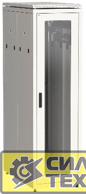 Шкаф сетевой 19дюйм  LINEA N 42U 600х1000мм стеклянная передняя дверь задняя перфорированная сер. ITK LN35-42U61-GP