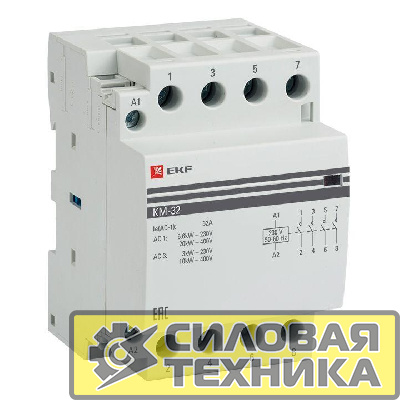 Контактор модульный КМ 32А 4NО (3 мод.) EKF km-3-32-40