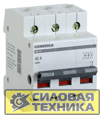Выключатель нагрузки (мини-рубильник) 3п ВН-32 40А GENERICA IEK MNV15-3-040