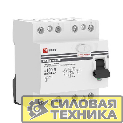 Выключатель дифференциального тока (УЗО) 4п 100А 300мА тип AC ВД-100 (электромех.) PROxima EKF elcb-4-100-300S-em-pro