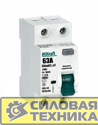 Выключатель дифференциального тока 2P 63А 300мА тип AC 6кА УЗО-03 SchE 14228DEK