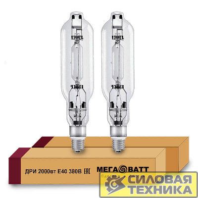 Лампа газоразрядная металлогалогенная ДРИ 2000 380/4000К E40 (12) МЕГАВАТТ 03123
