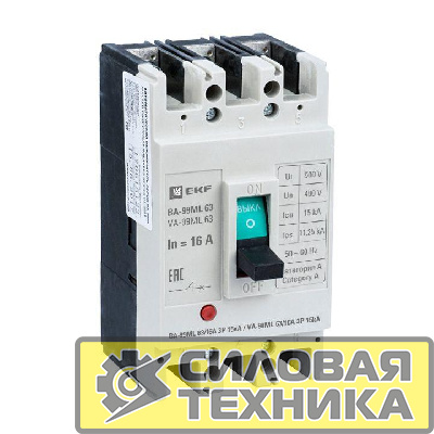Выключатель автоматический 3п 63/16А 15кА ВА-99МL Basic EKF mccb99-63-16mi