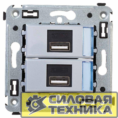 Устройство зарядное USB СП Avanti "Закаленная сталь" DKC 4404543