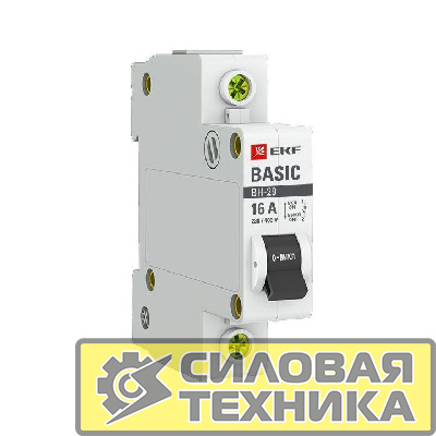 Выключатель нагрузки 1п 16А ВН-29 Basic EKF SL29-1-16-bas