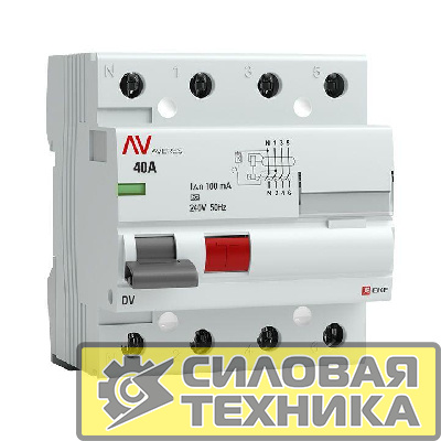 Выключатель дифференциального тока (УЗО) 4п 40А 100мА тип A DV AVERES EKF rccb-4-40-100-a-av
