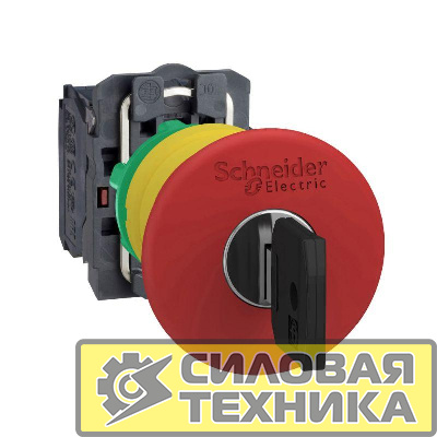 Кнопка для аварийной остановки и откл. возврат ключом 1НЗ триггерного действия пластик SchE XB5AS9442