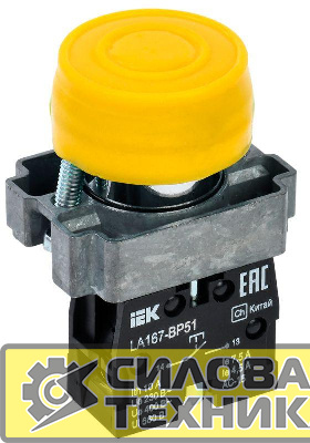 Кнопка LA167-BP51 d22мм 1з желт. IEK BBT20-BP51-1-22-67-K05