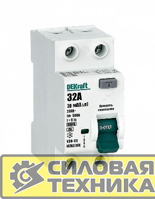 Выключатель дифференциального тока 2P 32А 30мА тип A 6кА УЗО-03 SchE 14263DEK