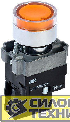 Кнопка LA167-BW3571 d22мм RC 1з с подсвет. желт. IEK BBT20-BW3571-1-12-67-K05